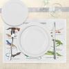 Ambesonne Valentine Place Mats Set of 4, Different Types of Heart Shapes Romance Love Theme Watercolor Striped Art, Washable Fabric Placemats for Dining Table, Standard Size, White Black(Brown)