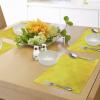 Ambesonne Valentine Place Mats Set of 4, Different Types of Heart Shapes Romance Love Theme Watercolor Striped Art, Washable Fabric Placemats for Dining Table, Standard Size, White Black(Marigold Yellow)