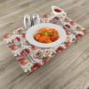 Ambesonne Valentine Place Mats Set of 4, Different Types of Heart Shapes Romance Love Theme Watercolor Striped Art, Washable Fabric Placemats for Dining Table, Standard Size, White Black(Pink Orange)