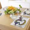 Ambesonne Valentine Place Mats Set of 4, Different Types of Heart Shapes Romance Love Theme Watercolor Striped Art, Washable Fabric Placemats for Dining Table, Standard Size, White Black(Multicolor)