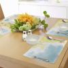 Ambesonne Valentine Place Mats Set of 4, Different Types of Heart Shapes Romance Love Theme Watercolor Striped Art, Washable Fabric Placemats for Dining Table, Standard Size, White Black(Yellow Blue)