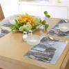 Ambesonne Valentine Place Mats Set of 4, Different Types of Heart Shapes Romance Love Theme Watercolor Striped Art, Washable Fabric Placemats for Dining Table, Standard Size, White Black(Brown White)