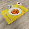 Ambesonne Valentine Place Mats Set of 4, Different Types of Heart Shapes Romance Love Theme Watercolor Striped Art, Washable Fabric Placemats for Dining Table, Standard Size, White Black(Marigold Yellow)