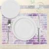 Ambesonne Valentine Place Mats Set of 4, Different Types of Heart Shapes Romance Love Theme Watercolor Striped Art, Washable Fabric Placemats for Dining Table, Standard Size, White Black(Violet Lavender)