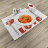 Ambesonne Valentine Place Mats Set of 4, Different Types of Heart Shapes Romance Love Theme Watercolor Striped Art, Washable Fabric Placemats for Dining Table, Standard Size, White Black(Red White)