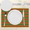 Ambesonne Valentine Place Mats Set of 4, Different Types of Heart Shapes Romance Love Theme Watercolor Striped Art, Washable Fabric Placemats for Dining Table, Standard Size, White Black(Marigold Orange and Green)