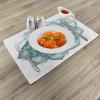 Ambesonne Valentine Place Mats Set of 4, Different Types of Heart Shapes Romance Love Theme Watercolor Striped Art, Washable Fabric Placemats for Dining Table, Standard Size, White Black(Teal)