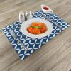 Ambesonne Valentine Place Mats Set of 4, Different Types of Heart Shapes Romance Love Theme Watercolor Striped Art, Washable Fabric Placemats for Dining Table, Standard Size, White Black(Azure Blue)