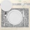 Ambesonne Valentine Place Mats Set of 4, Different Types of Heart Shapes Romance Love Theme Watercolor Striped Art, Washable Fabric Placemats for Dining Table, Standard Size, White Black(Seafoam Grey)