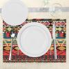 Ambesonne Valentine Place Mats Set of 4, Different Types of Heart Shapes Romance Love Theme Watercolor Striped Art, Washable Fabric Placemats for Dining Table, Standard Size, White Black(Teal Red)