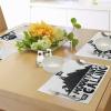 Ambesonne Valentine Place Mats Set of 4, Different Types of Heart Shapes Romance Love Theme Watercolor Striped Art, Washable Fabric Placemats for Dining Table, Standard Size, White Black(Black and White)