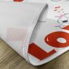 Ambesonne Valentine Place Mats Set of 4, Different Types of Heart Shapes Romance Love Theme Watercolor Striped Art, Washable Fabric Placemats for Dining Table, Standard Size, White Black(Red White)