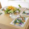 Ambesonne Valentine Place Mats Set of 4, Different Types of Heart Shapes Romance Love Theme Watercolor Striped Art, Washable Fabric Placemats for Dining Table, Standard Size, White Black(Shamrock Green)