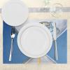 Ambesonne Valentine Place Mats Set of 4, Different Types of Heart Shapes Romance Love Theme Watercolor Striped Art, Washable Fabric Placemats for Dining Table, Standard Size, White Black(Brown Blue)
