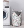 Ambesonne Valentines Laundry Bag, Different I Love You Words on Grey Backdrop with Hearts, Hamper Basket with Handles Drawstring Closure for Laundromats, 13″ x 19″, Pale Grey Scarlet Black