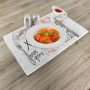 Ambesonne Xo Place Mats Set of 4, Love You Hugs Kisses Watercolor Splashes Heart Valentines Artwork, Washable Fabric Placemats for Dining Room Kitchen Table Decor, Coral Mint Green Black White