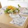 Ambesonne Xo Place Mats Set of 4, Love You Hugs Kisses Watercolor Splashes Heart Valentines Artwork, Washable Fabric Placemats for Dining Room Kitchen Table Decor, Coral Mint Green Black White