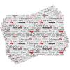 Ambesonne Romantic Place Mats Set of 4, I Love You Words Hearts Romance Couple Valentine Plain Backdrop, Washable Fabric Placemats for Dining Table, Standard Size, Scarlet White