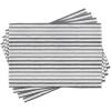Ambesonne Valentine Place Mats Set of 4, Different Types of Heart Shapes Romance Love Theme Watercolor Striped Art, Washable Fabric Placemats for Dining Table, Standard Size, White Black(White Grey)