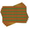 Ambesonne Valentine Place Mats Set of 4, Different Types of Heart Shapes Romance Love Theme Watercolor Striped Art, Washable Fabric Placemats for Dining Table, Standard Size, White Black(Marigold Orange and Green)