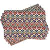 Ambesonne Valentine Place Mats Set of 4, Different Types of Heart Shapes Romance Love Theme Watercolor Striped Art, Washable Fabric Placemats for Dining Table, Standard Size, White Black(Orange Blue)