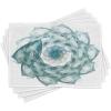 Ambesonne Valentine Place Mats Set of 4, Different Types of Heart Shapes Romance Love Theme Watercolor Striped Art, Washable Fabric Placemats for Dining Table, Standard Size, White Black(Teal)