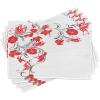 Ambesonne Valentine Place Mats Set of 4, Different Types of Heart Shapes Romance Love Theme Watercolor Striped Art, Washable Fabric Placemats for Dining Table, Standard Size, White Black(Scarlet White)