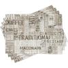 Ambesonne Valentine Place Mats Set of 4, Different Types of Heart Shapes Romance Love Theme Watercolor Striped Art, Washable Fabric Placemats for Dining Table, Standard Size, White Black(Green Beige)