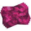 Ambesonne Valentine Place Mats Set of 4, Different Types of Heart Shapes Romance Love Theme Watercolor Striped Art, Washable Fabric Placemats for Dining Table, Standard Size, White Black(Magenta Pink)