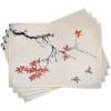 Ambesonne Valentine Place Mats Set of 4, Different Types of Heart Shapes Romance Love Theme Watercolor Striped Art, Washable Fabric Placemats for Dining Table, Standard Size, White Black(Coral Black)