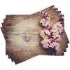 Ambesonne Valentine Place Mats Set of 4, Different Types of Heart Shapes Romance Love Theme Watercolor Striped Art, Washable Fabric Placemats for Dining Table, Standard Size, White Black(Brown Pink)