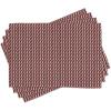 Ambesonne Valentine Place Mats Set of 4, Different Types of Heart Shapes Romance Love Theme Watercolor Striped Art, Washable Fabric Placemats for Dining Table, Standard Size, White Black(Redbrown White)