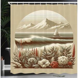 Ambesonne Cat Shower Curtain, Toasting Champagne Kitties Romantic Date Crescent Clouds Heart Balloons, Cloth Fabric Bathroom Decor Set with Hooks, 69″ W x 70″ L, Dark Night Blue Vermilion(Grey Yellow Dark Salmon)