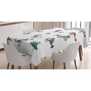 Ambesonne Love Tablecloth, Hearts Pattern in Modern Style Valentine’s Day Ornate Happiness Warm Feelings, Rectangular Table Cover for Dining Room Kitchen Decor, 60″ X 84″, White Ruby(Purple Yellow)
