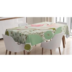 Ambesonne Love Tablecloth, Hearts Pattern in Modern Style Valentine’s Day Ornate Happiness Warm Feelings, Rectangular Table Cover for Dining Room Kitchen Decor, 60″ X 84″, White Ruby(Green Salmon)