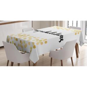 Ambesonne Love Tablecloth, Hearts Pattern in Modern Style Valentine’s Day Ornate Happiness Warm Feelings, Rectangular Table Cover for Dining Room Kitchen Decor, 60″ X 84″, White Ruby(Brown Black)