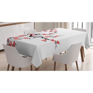 Ambesonne Love Tablecloth, Hearts Pattern in Modern Style Valentine’s Day Ornate Happiness Warm Feelings, Rectangular Table Cover for Dining Room Kitchen Decor, 60″ X 84″, White Ruby(Cinnamon Red)