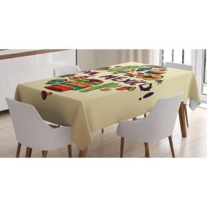 Ambesonne Love Tablecloth, Hearts Pattern in Modern Style Valentine’s Day Ornate Happiness Warm Feelings, Rectangular Table Cover for Dining Room Kitchen Decor, 60″ X 84″, White Ruby(Cream)