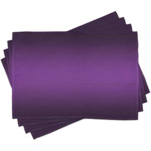 Ambesonne Valentine Place Mats Set of 4, Different Types of Heart Shapes Romance Love Theme Watercolor Striped Art, Washable Fabric Placemats for Dining Table, Standard Size, White Black(Purple)