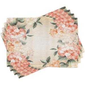 Ambesonne Valentine Place Mats Set of 4, Different Types of Heart Shapes Romance Love Theme Watercolor Striped Art, Washable Fabric Placemats for Dining Table, Standard Size, White Black(Salmon Green)