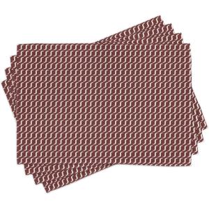 Ambesonne Valentine Place Mats Set of 4, Different Types of Heart Shapes Romance Love Theme Watercolor Striped Art, Washable Fabric Placemats for Dining Table, Standard Size, White Black(Redbrown White)