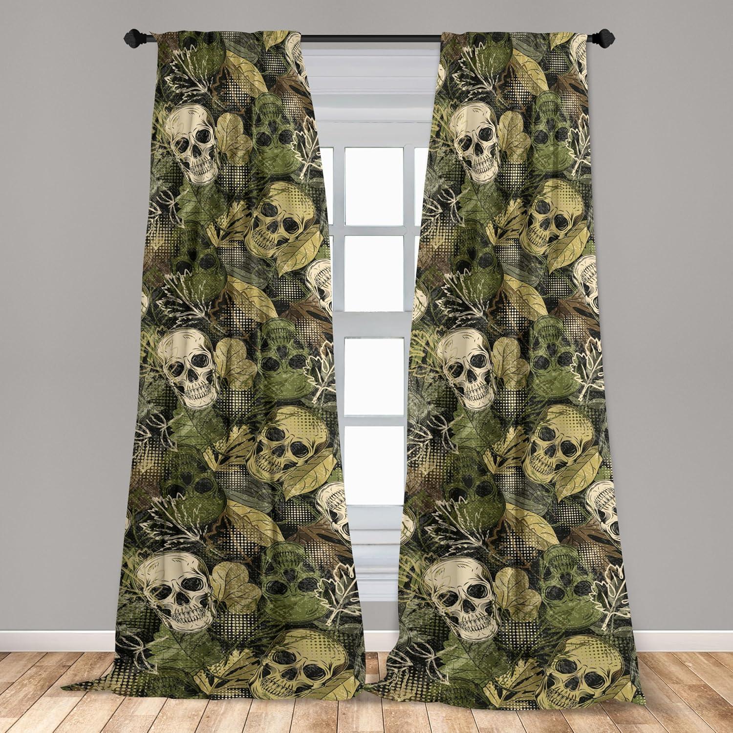 imageAmbesonne Ethnic Curtains Watercolor Folk Floral Ornament Tie Dye Look on Creamy Neutral Backdrop Window Treatments 2 Panel Set for Living Room Bedroom Pair of 28 x 63 Jade Green Plum MustardPale Olive Green Eggshell