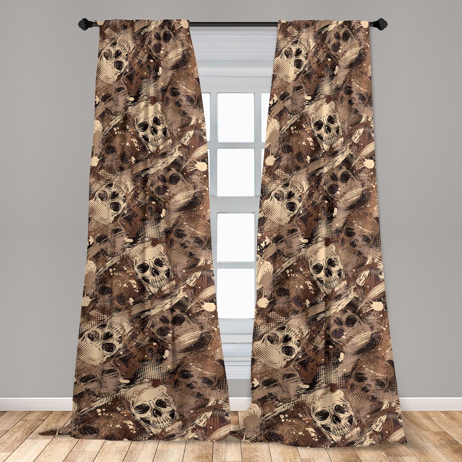 imageAmbesonne Ethnic Curtains Watercolor Folk Floral Ornament Tie Dye Look on Creamy Neutral Backdrop Window Treatments 2 Panel Set for Living Room Bedroom Pair of 28 x 63 Jade Green Plum MustardChampagne Umber Cocoa