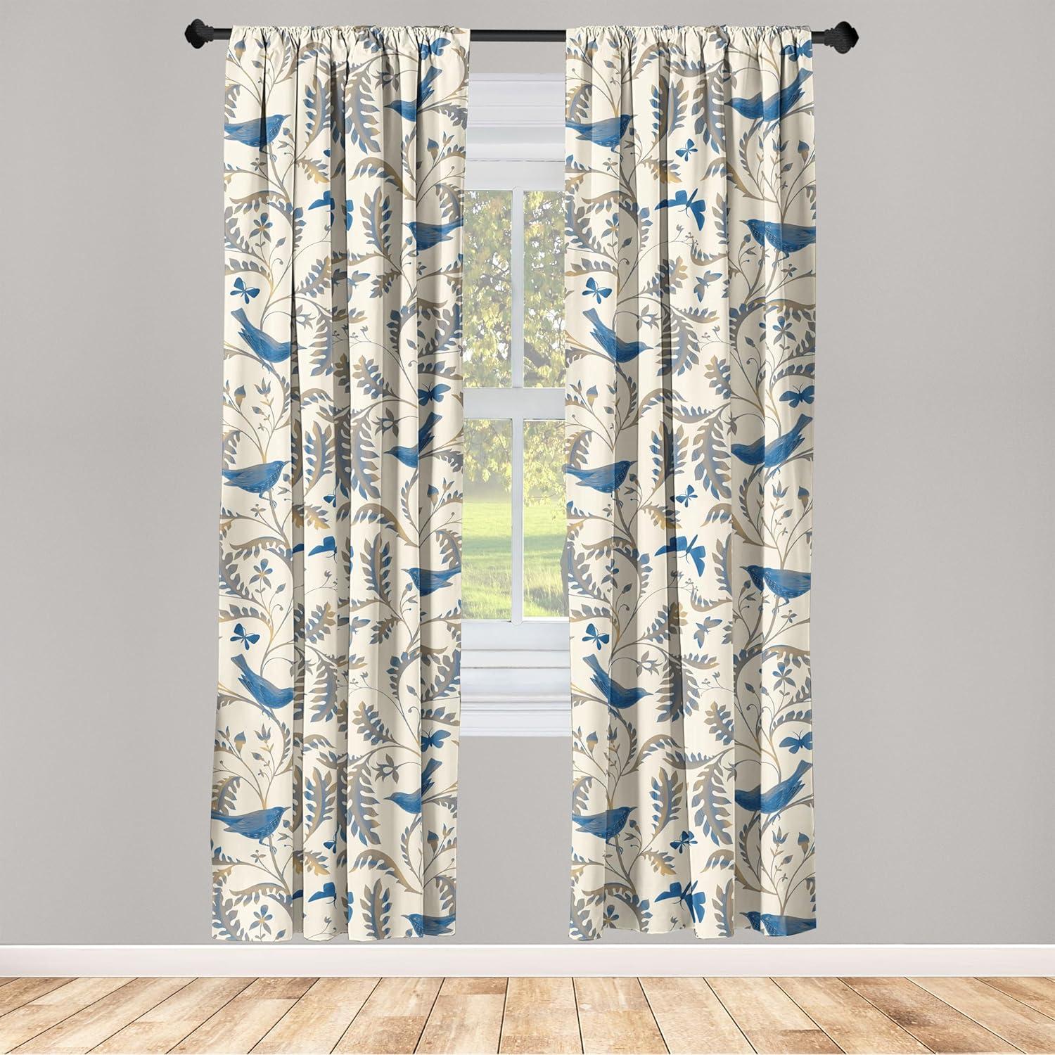 imageAmbesonne Ethnic Curtains Watercolor Folk Floral Ornament Tie Dye Look on Creamy Neutral Backdrop Window Treatments 2 Panel Set for Living Room Bedroom Pair of 28 x 63 Jade Green Plum MustardCream and Dark Lavender