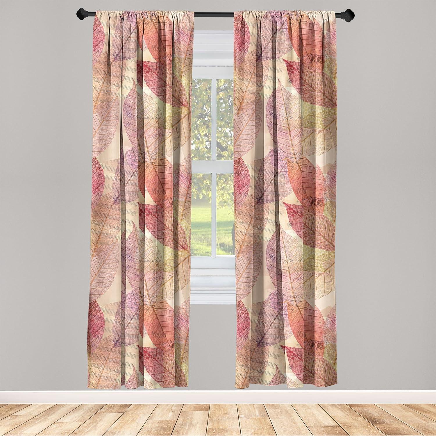 imageAmbesonne Ethnic Curtains Watercolor Folk Floral Ornament Tie Dye Look on Creamy Neutral Backdrop Window Treatments 2 Panel Set for Living Room Bedroom Pair of 28 x 63 Jade Green Plum MustardCoral Blush Pale Green