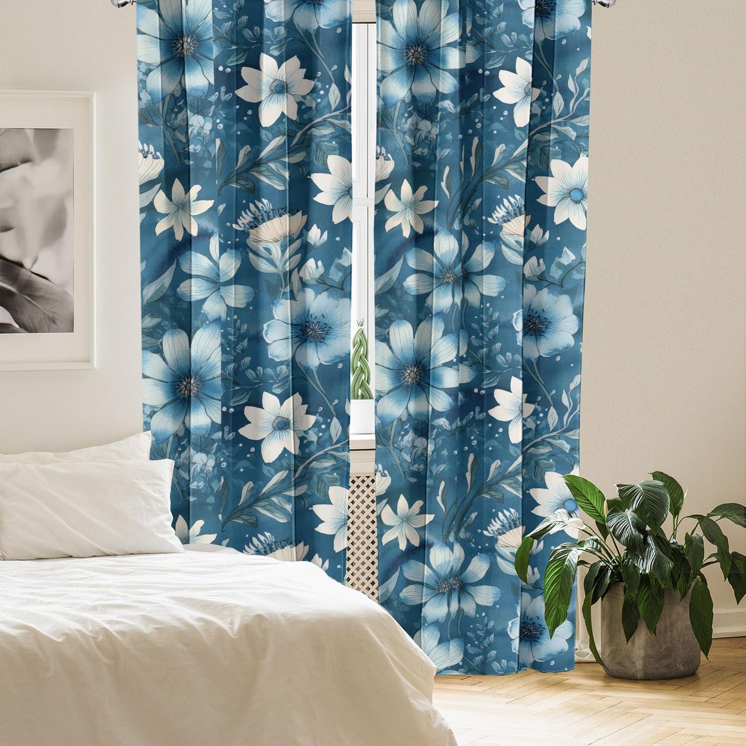 imageAmbesonne Ethnic Curtains Watercolor Folk Floral Ornament Tie Dye Look on Creamy Neutral Backdrop Window Treatments 2 Panel Set for Living Room Bedroom Pair of 28 x 63 Jade Green Plum MustardEggshell Sea Blue