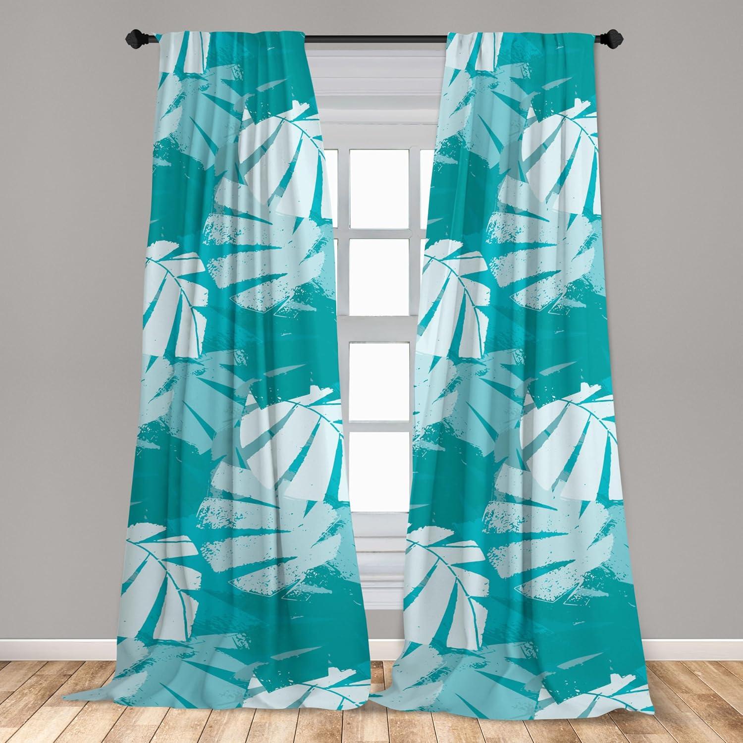 imageAmbesonne Ethnic Curtains Watercolor Folk Floral Ornament Tie Dye Look on Creamy Neutral Backdrop Window Treatments 2 Panel Set for Living Room Bedroom Pair of 28 x 63 Jade Green Plum MustardTeal Sea Blue