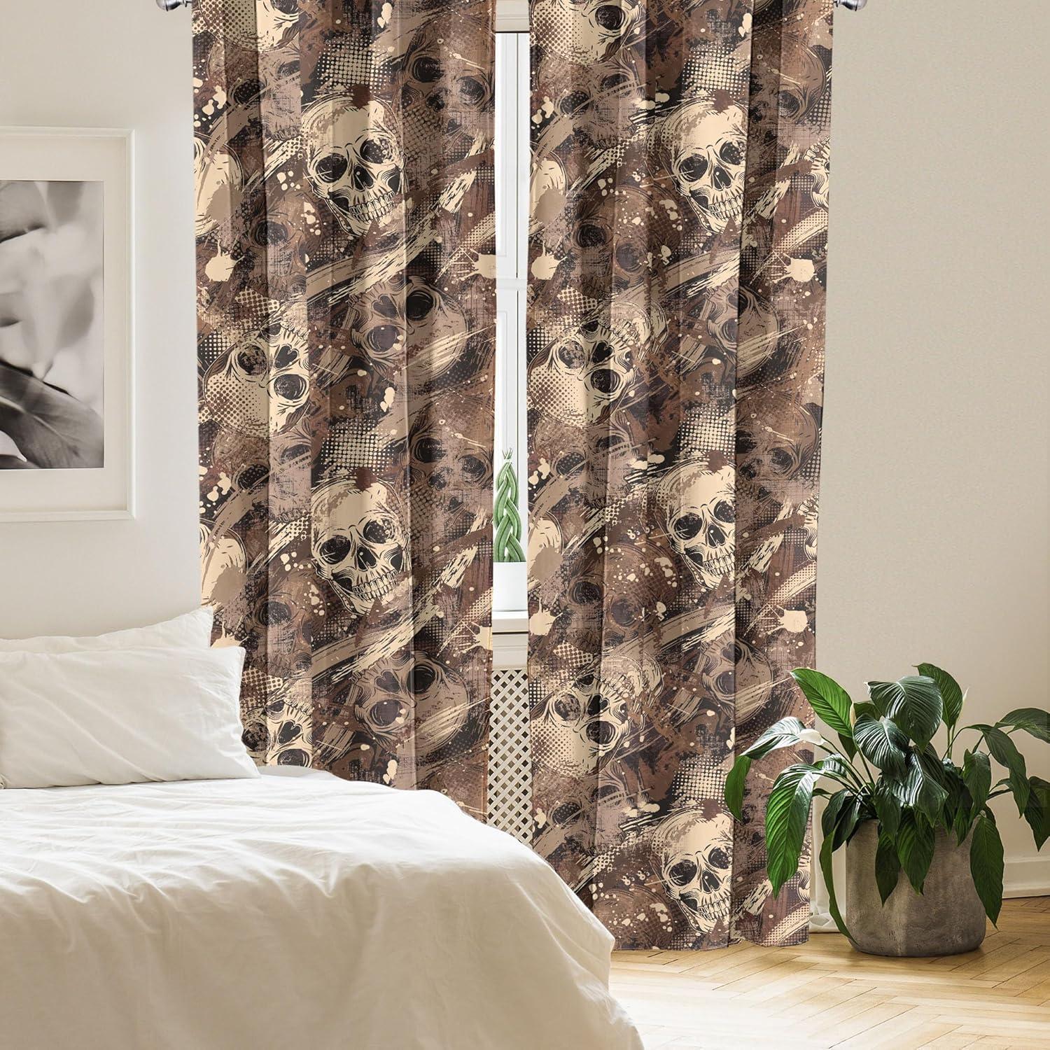 imageAmbesonne Ethnic Curtains Watercolor Folk Floral Ornament Tie Dye Look on Creamy Neutral Backdrop Window Treatments 2 Panel Set for Living Room Bedroom Pair of 28 x 63 Jade Green Plum MustardChampagne Umber Cocoa
