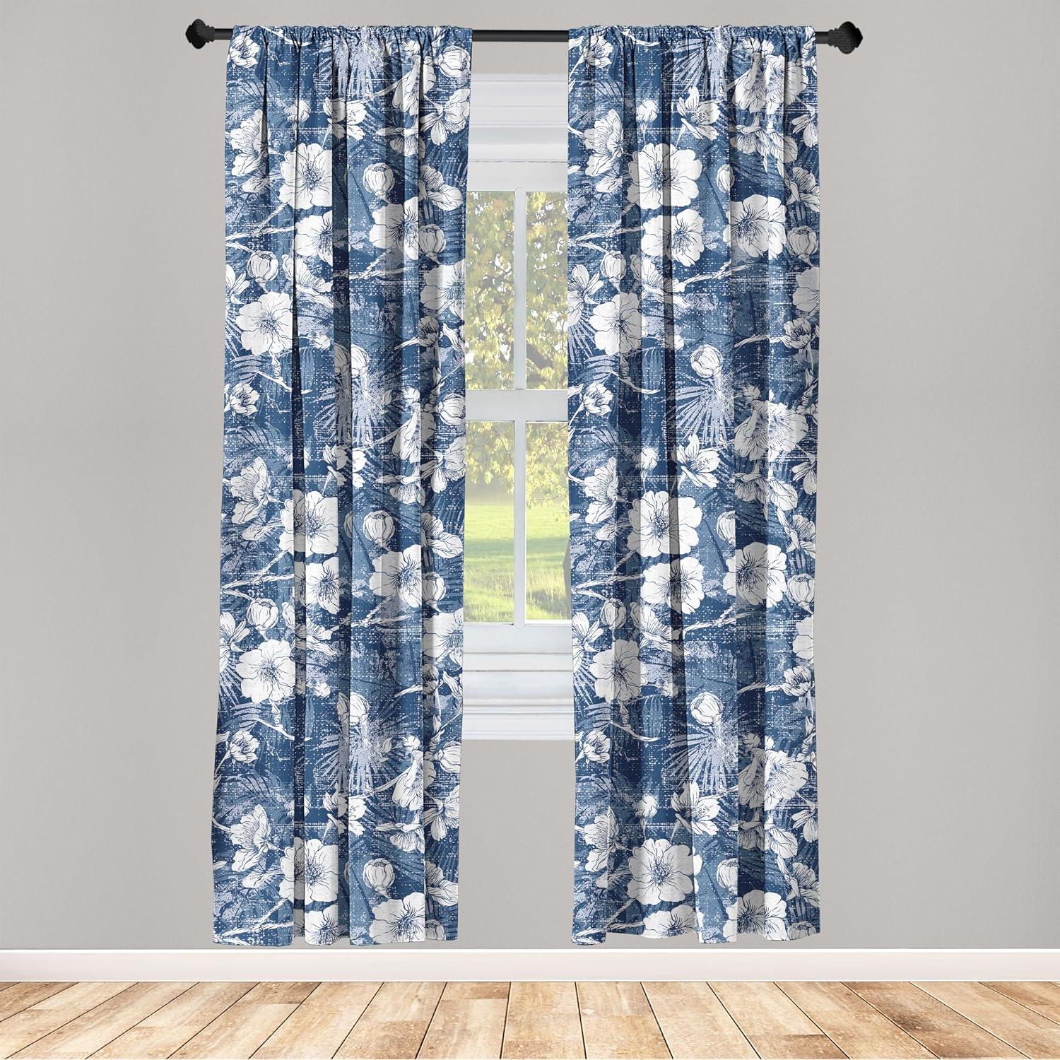imageAmbesonne Ethnic Curtains Watercolor Folk Floral Ornament Tie Dye Look on Creamy Neutral Backdrop Window Treatments 2 Panel Set for Living Room Bedroom Pair of 28 x 63 Jade Green Plum MustardDark Sky Blue and Off White