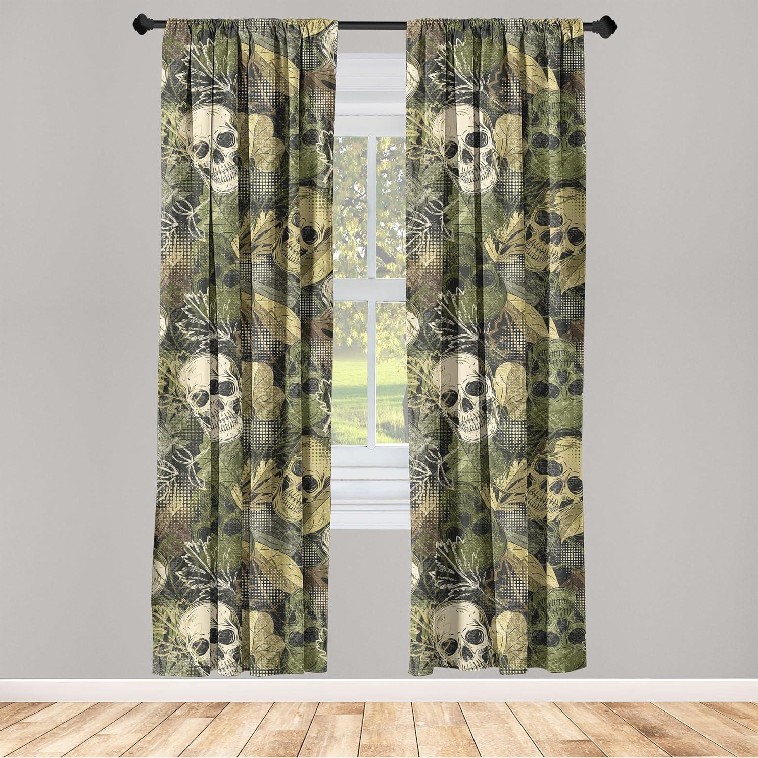 imageAmbesonne Ethnic Curtains Watercolor Folk Floral Ornament Tie Dye Look on Creamy Neutral Backdrop Window Treatments 2 Panel Set for Living Room Bedroom Pair of 28 x 63 Jade Green Plum MustardPale Olive Green Eggshell